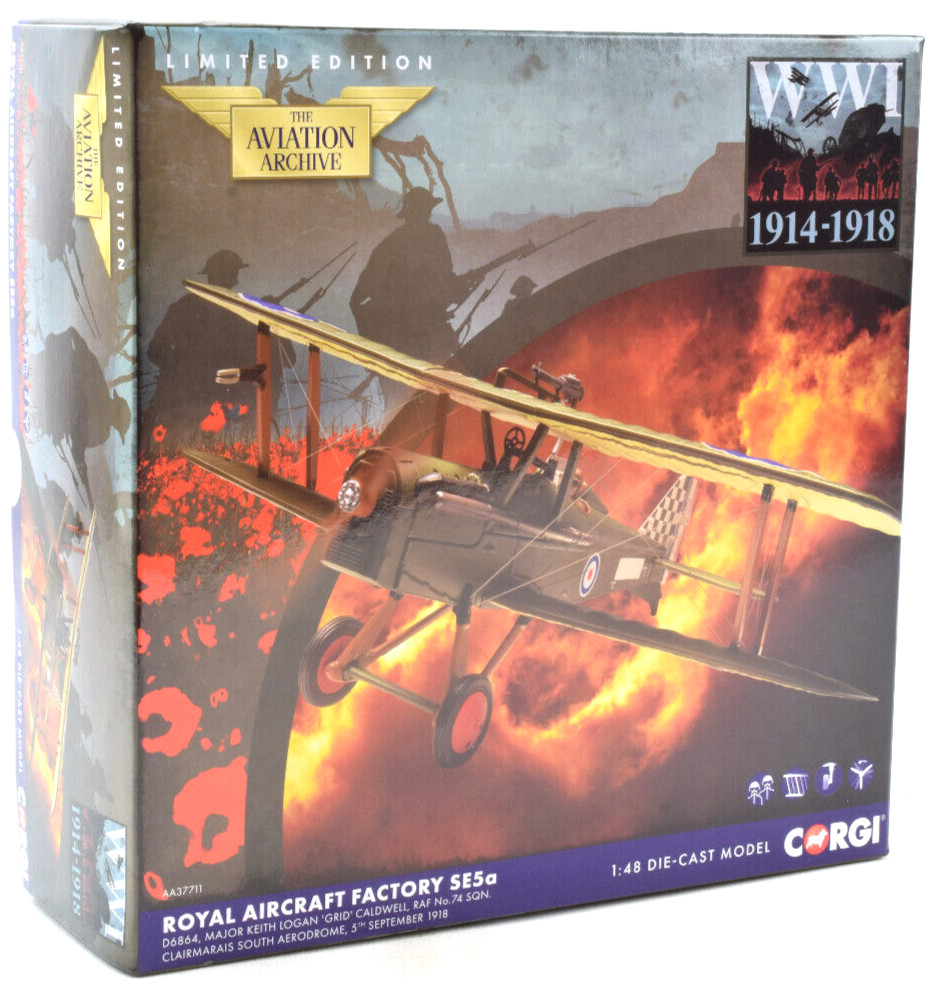 Самолет Corgi Royal Aircraft Factory SE5a - Logan Grid Caldwell в масштабе 148 AA37711 14390₽
