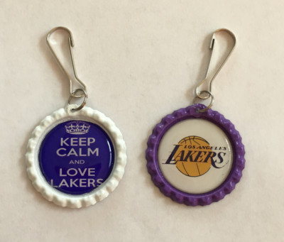 Handmade Los Angeles Lakers Zipper Pull Set of 2