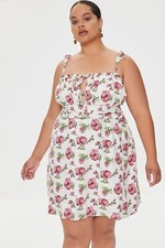 FOREVER 21+ Plus Size 0X Multi-Color Floral Sleeveless Mini Dress NEW NWT