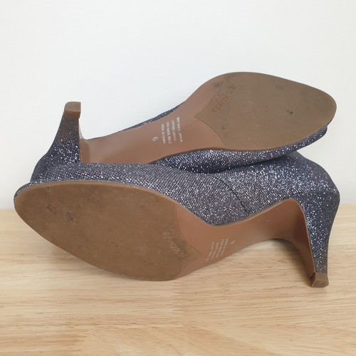 Jo Mercer Women’s Shoes Glitter Dark Grey Peep Toe Pumps Courts Size 6 - Picture 5 of 5