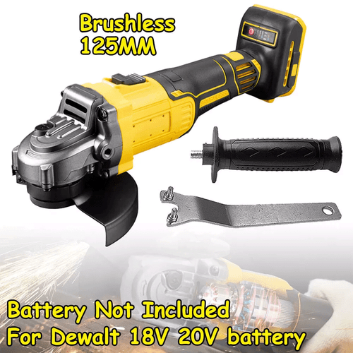125mm Brushless Cordless Angle Grinder Efficient for Dewalt 18V 20V Batteries