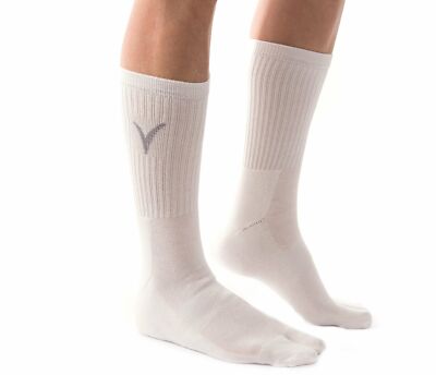 V-Toe Athletic Flip-Flop Tabi Big Toe Crew Socks Bleach White