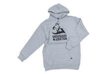 Snowboard Addiction Grey Large Knit Pullover Jersey Cotton Hooded Sweatshirt