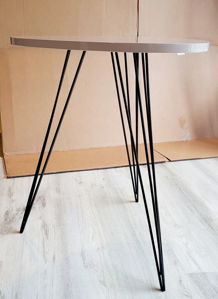 Safavieh Wolcott Mid-Century Modern Side Table, Taupe and Black - Image 2 of 4