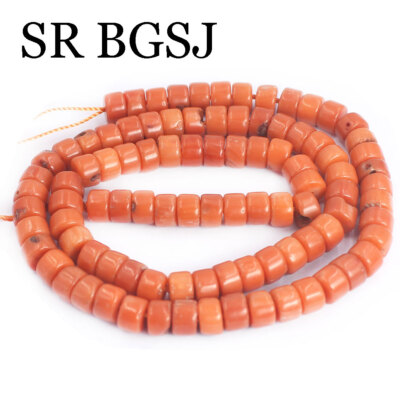 Natural Assorted Shape Vintage Orange Sea Bamboo Coral Gemstone Beads Strand 15''