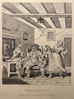 Antik Stahlstich 1860 The Farmers Return Illustration Engraving Illustration - Bild 1 von 4