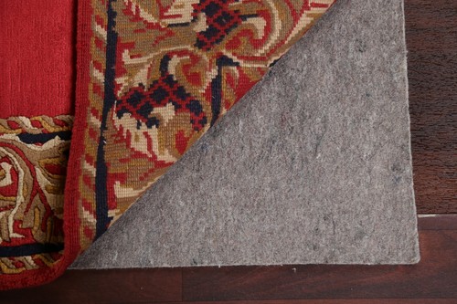 RED Bordered Nepal Tibetan Oriental Area Rug Hand-knotted Wool Foyer 4x5 Carpet - Picture 10 of 12