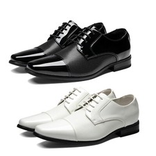 Men's Lightweight Patent Tuxedo Dress Shoes Classic Lace-up Formal Oxfords