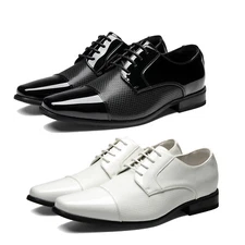 Men's Lightweight Patent Tuxedo Dress Shoes Classic Lace-up Formal Oxfords
