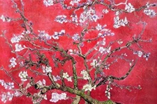 Vincent Van Gogh Almond Blossom Branches Red Art Print Poster 36x24