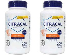 Citracal Petites 400mg Calcium Citrate Easy Absorbed Highly Soluble 200ct 2PACK