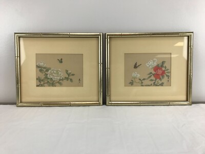 vintage etcetera Wall Decor CATALDA FINE ARTS Original Art Framed Pair Peony