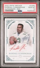 2022 Onyx Vintage AUTOGRAPH Red Ink /25 RANDALL CUNNINGHAM Eagles PSA 10 GEM
