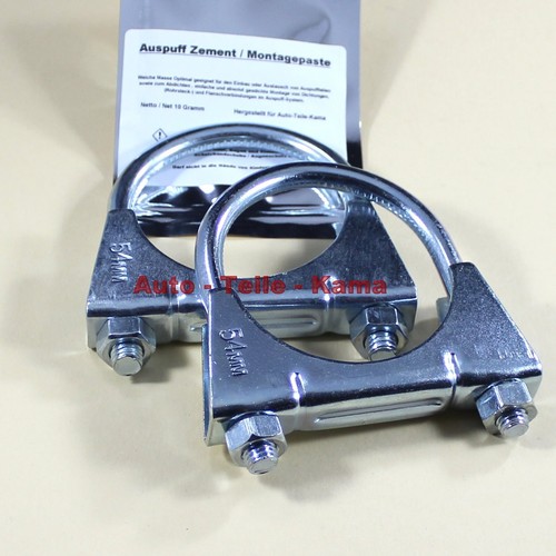 ✅ 2 x Auspuffschelle für Abgasanlage , Auspuff Montageschelle  M8 Ø 54 mm - Bild 1 von 5