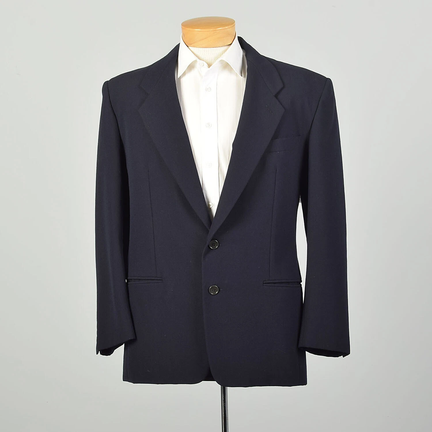  1990s navy two button classic sport coat jacket
