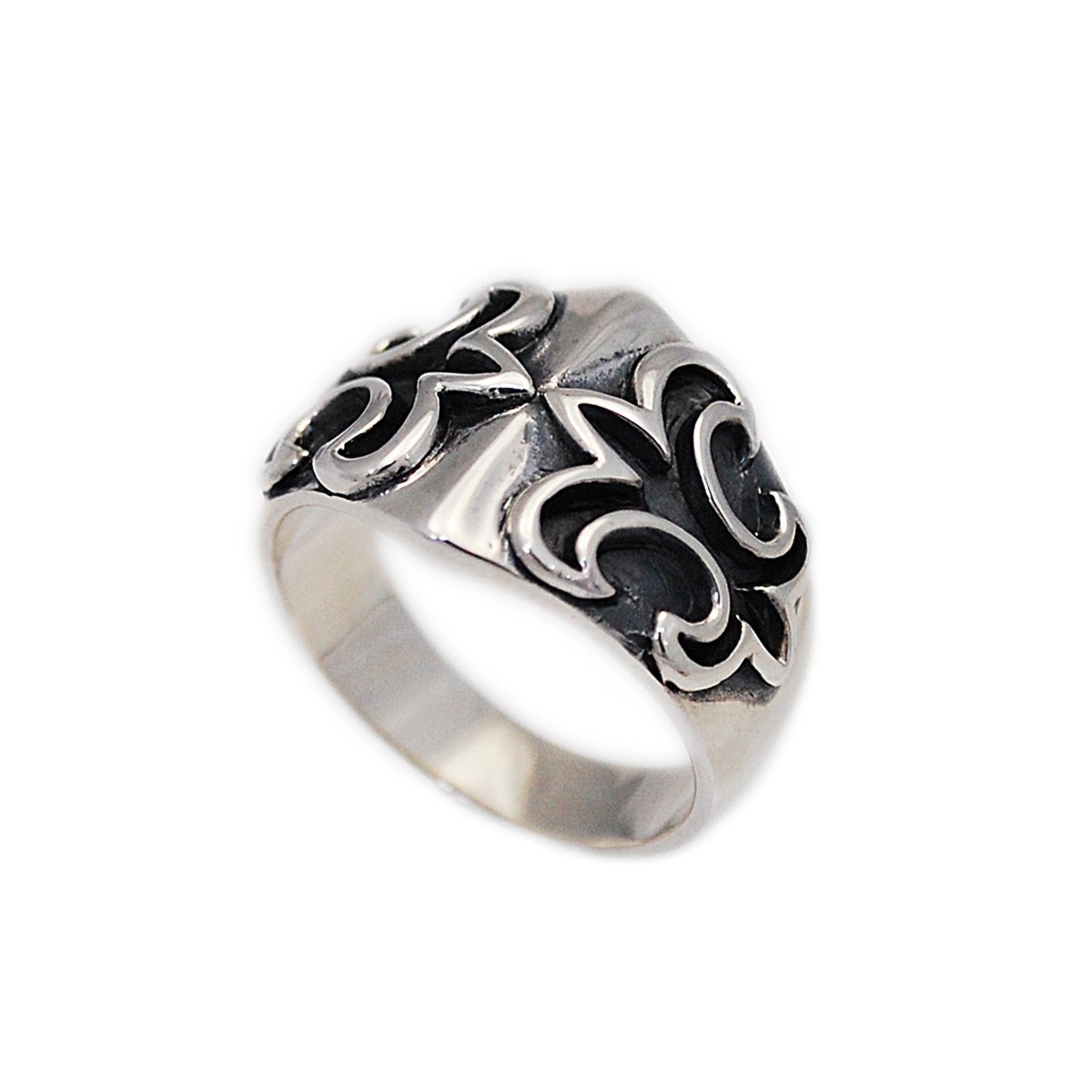 FLEUR DE LIS 925 STERLING SILVER BIKER JEWELRY GOTHIC ROCKABILLY RING  ks-r056