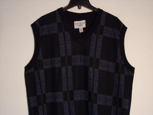 NEW MEN'S DECODE 2XL XXL MULTI-COLOR ARGYLE DIAMOND V-NECK SWEATER VEST #1433 image 2