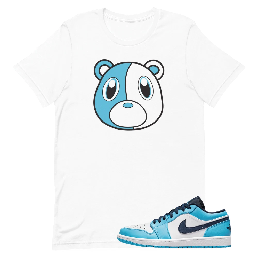 T shirt for Air Jordan 1 Low UNC Dark Powder Blue Obsidian White White  Split | eBay