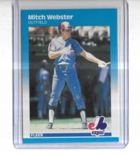 1987 Fleer #335 Mitch Webster Montreal Expos