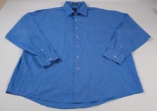 Arrow Men's Long Sleeve Blue Button Dress Shirt Size 17.5 34/35