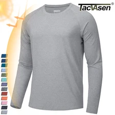 Men's UPF50+ T-Shirts Long Sleeve Skin Protection Fishing Shirts Quick Dry Tops