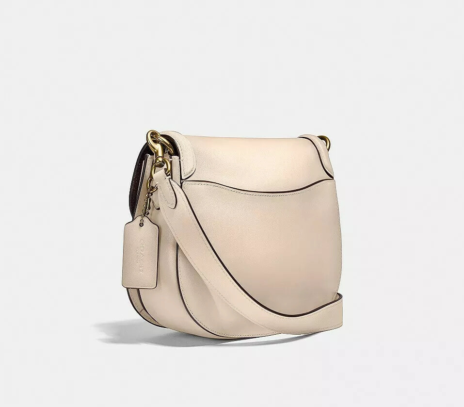 ❤️ Coach Beat Saddle Leather Brass/ivory Bag In Original Packaging image 4