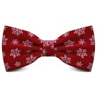 NEU - festliche Herren Weihnachtsfliege - rot mit Schneekristallen - X-Mas - TOP