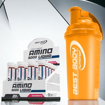 Best Body Amino Liquid 5000  20 x 25 ml Ampullen mit Shaker  Orange 61,40 /Ltr