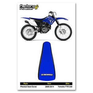 Enjoy MFG Yamaha TTR 230 Ribbed Seat Cover - Blue Sides, Black Top - View #2