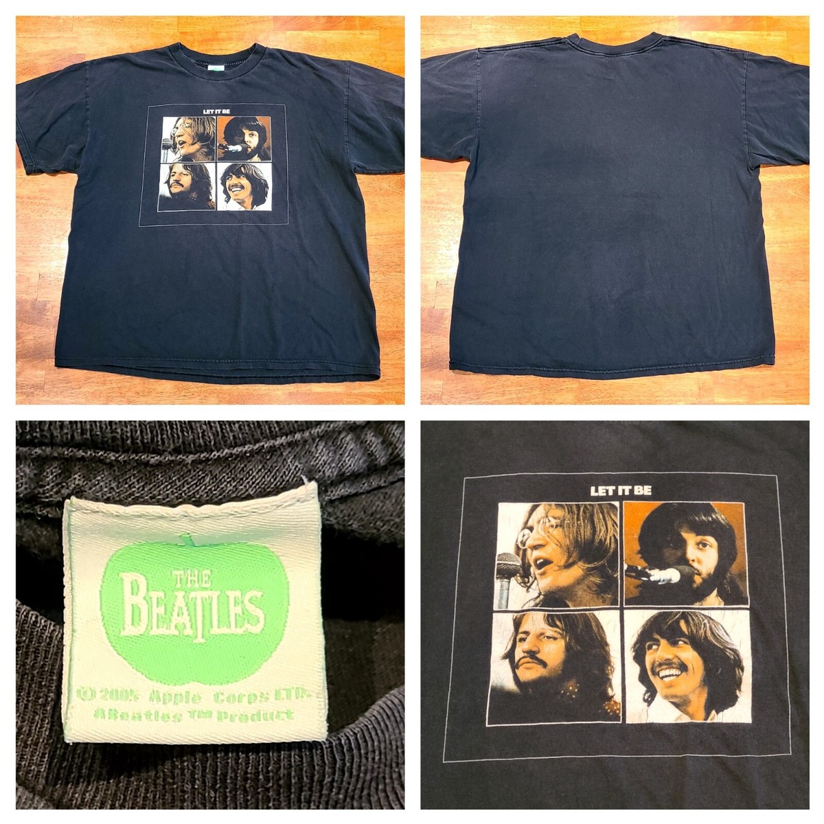 Vtg 2004 The Beatles Let It Be Rock Band Tee T-Shirt Men