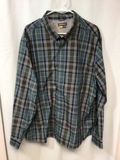 Eddie Bauer Plaid 2XL Long Sleeve Polyester Blend Button Down B17