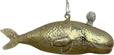 Mercury Glass Whale Ornament