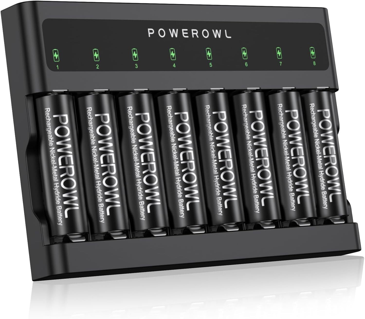 POWEROWL Rechargeable AA Batteries 8 Pack 2800mAh 1200 Cycles 1.2V High Capacity-image