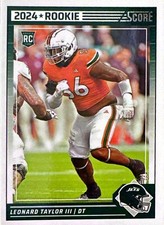 2024 Panini Score #396 - Leonard Taylor III Rookie Card - New York Jets