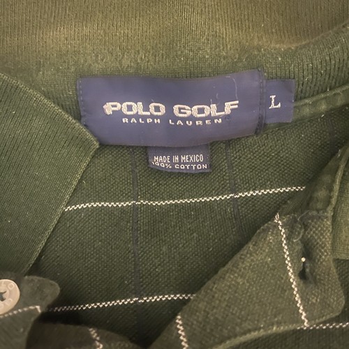 Polo Golf Ralph Lauren Mens Large Green Cotton Long Sleeve Polo Shirt - Picture 3 of 3
