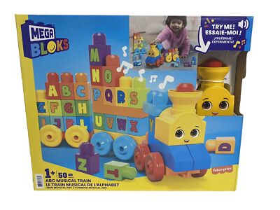Mega Blocks First Builders ABC Musical Train 50pc. Big Building Block Toddler
