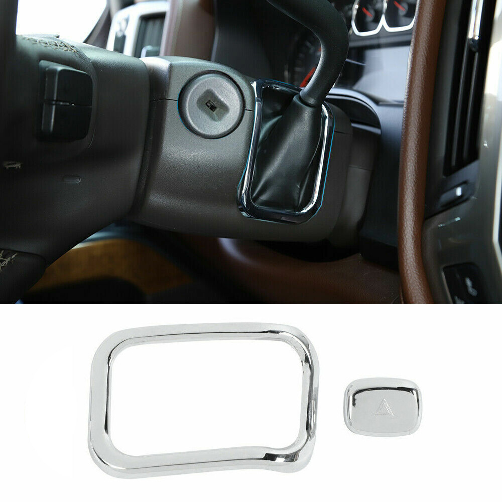 Chrome Shift & Emergency light Cover Trim For Chevy Silverado GMC