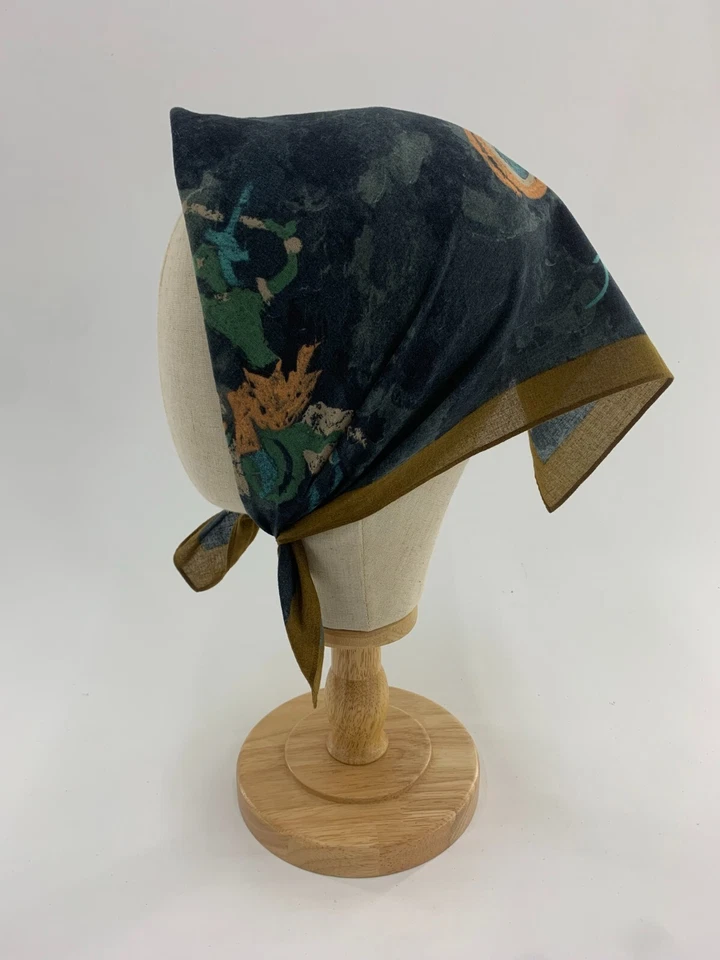 Vintage Kansai Handkerchief Abstract Bandana Small Square Scarf Wrap Neckerchief - Image 4 of 4