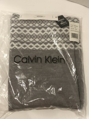 Calvin Klein Women's Fair Isle Print Knit Loop Cream One Size, NEW
