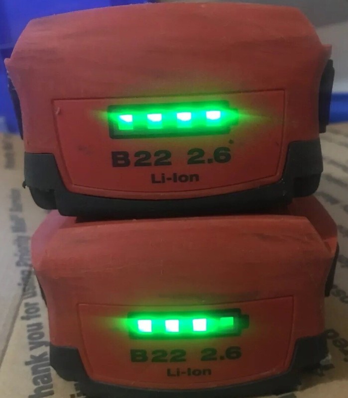 2  Hilti CPC B22 2.6 Ah  Li-Ion Cordless Tool Batteries