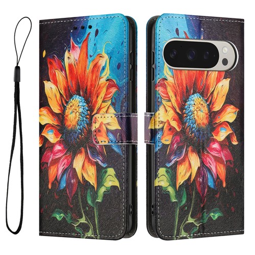 For Google Pixel 9 Pro XL 9A 8 7 Magnetic Leather Pattern Wallet Case Flip Cover - Picture 19 of 20