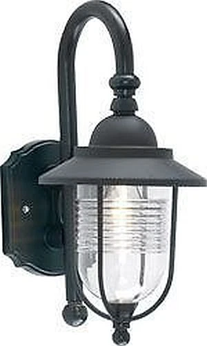 IRONMONGERY WORLD Lanterna da parete sospesa giardino esterno pescatore stile antico tradizionale nera