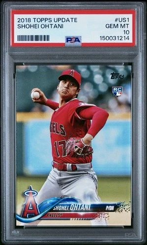 2018 TOPPS UPDATE US1 SHOHEI OHTANI RC PSA 10 GEM MINT
