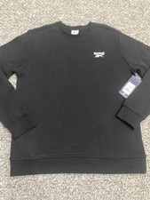 Reebok Mens Identity Fleece Crew Neck Top - Black - Medium - Brand NWT 