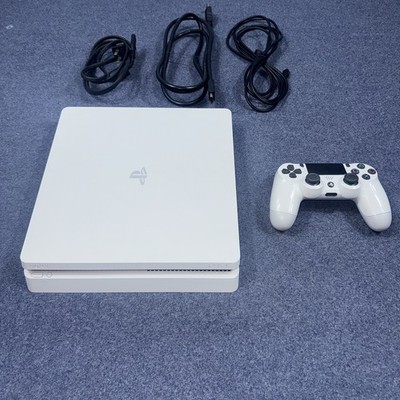 Sony PlayStation 4 PS4 Slim 500GB White Console w/ White Controller Tested