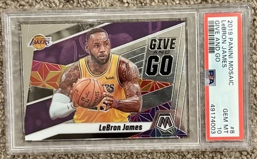LeBron James PSA GEM MINT 10 2019 Panini Mosaic Give and Go Card Lakers GOAT