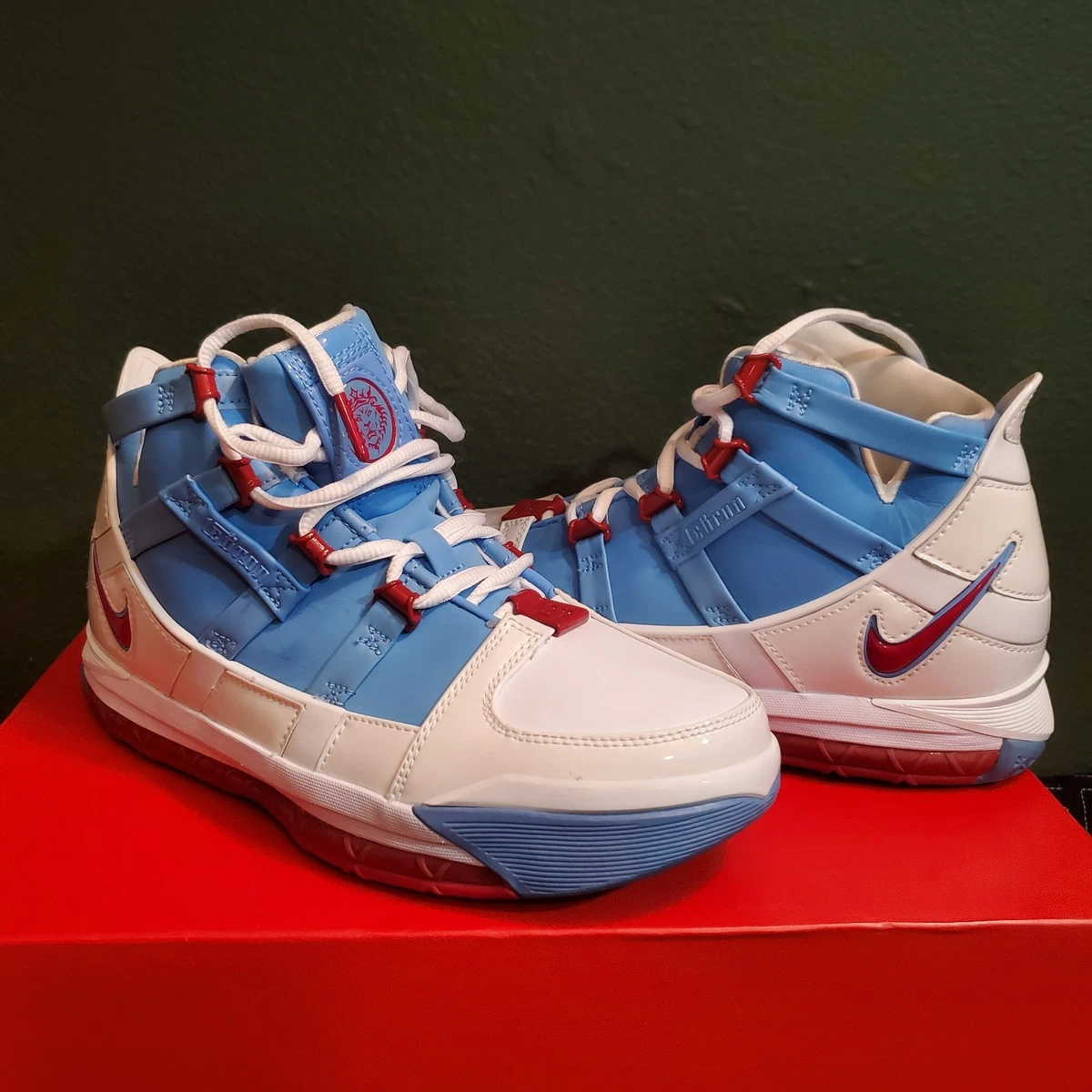 Nike Lebron 3 Shoes Mens Size 6 (Womens 7.5) Basketball Houston Oilers Blue Nike Lebron 3 III QS Houston Oilers 2019 | Mercari main image 4