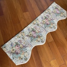 Vintage 90s Window Treatment Valance Tapestry Floral Scalloped 50 x 15