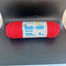 Red Maxi-Cord Twisted 100 Yds 6mm for Macrame Crafts