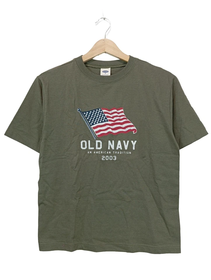 OLD NAVY T-shirt imprimé Dames Haut T EU 38 kaki style décontracté - Photo 1/4